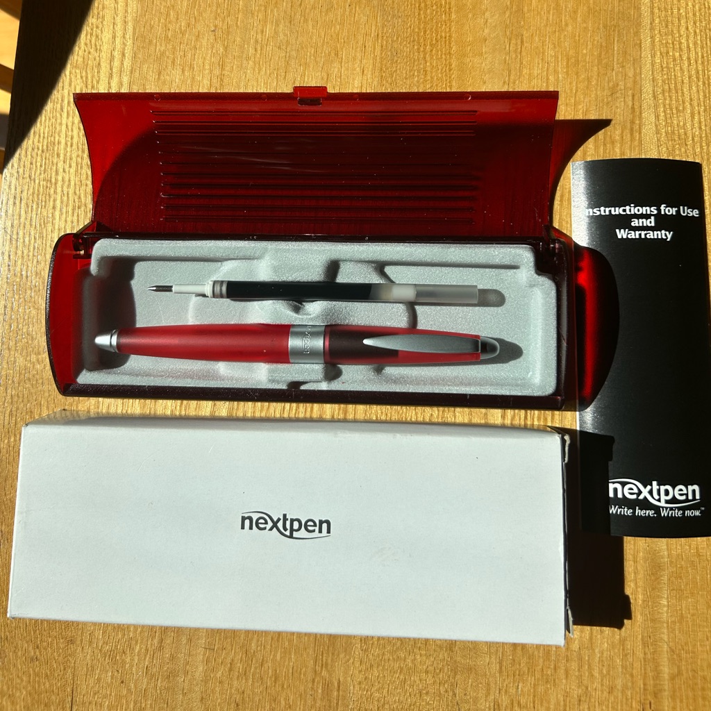Nextpen Red And Silver Transparent Rollerball Pen With Case